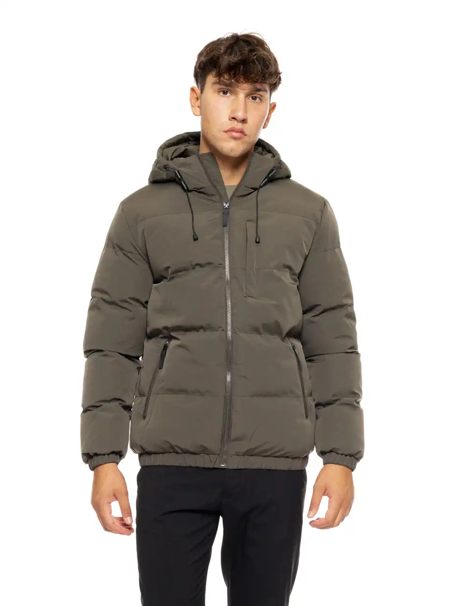 Splendid fashion ανδρικό κοντό μπουφάν με ενσωματωμένη κουκούλα 50-201-027 DK GREEN
