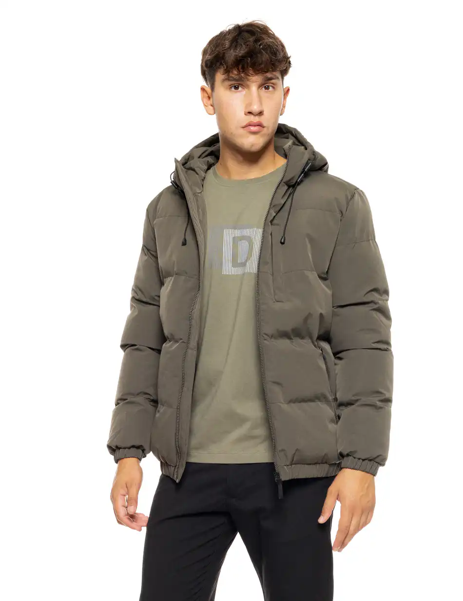 Splendid fashion ανδρικό κοντό μπουφάν με ενσωματωμένη κουκούλα 50-201-027 DK GREEN