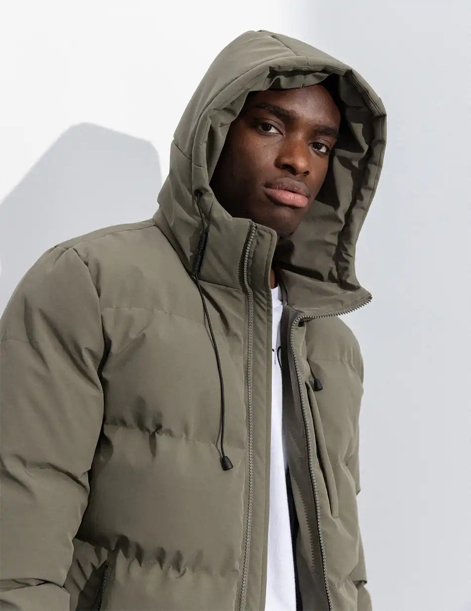 Splendid fashion ανδρικό κοντό μπουφάν με ενσωματωμένη κουκούλα 50-201-027 DK GREEN