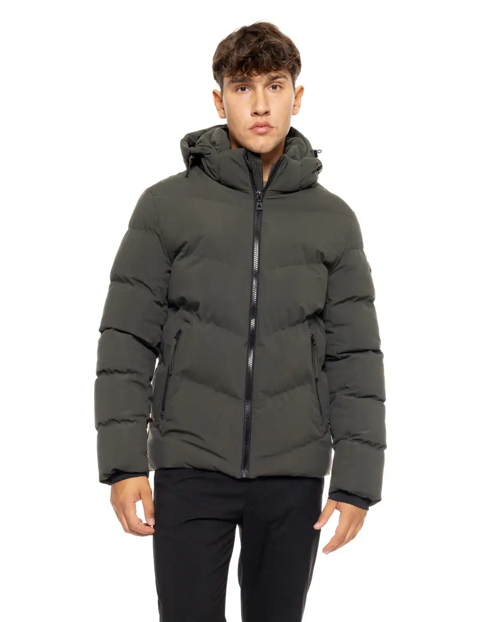 Splendid fashion ανδρικό κοντό μπουφάν με αποσπώμενη κουκούλα 50-201-031 DK GREEN