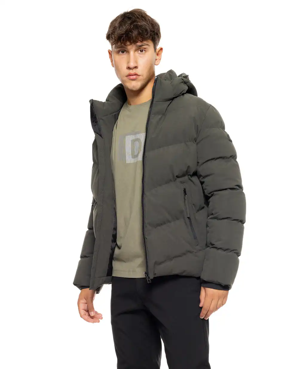 Splendid fashion ανδρικό κοντό μπουφάν με αποσπώμενη κουκούλα 50-201-031 DK GREEN