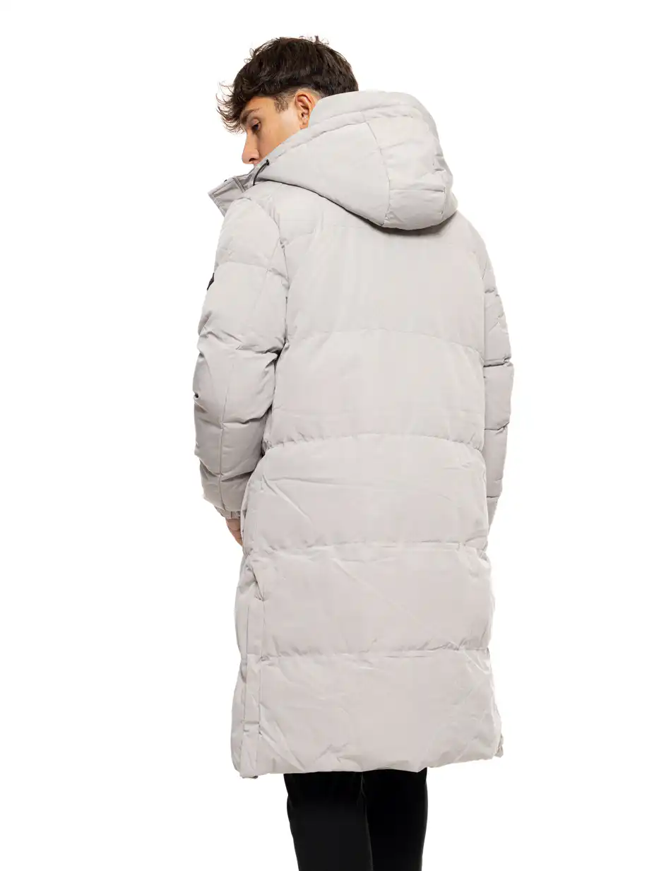 Splendid fashion ανδρικό μακρύ μπουφάν με ενσωματωμένη κουκούλα 50-201-042 LT GREY