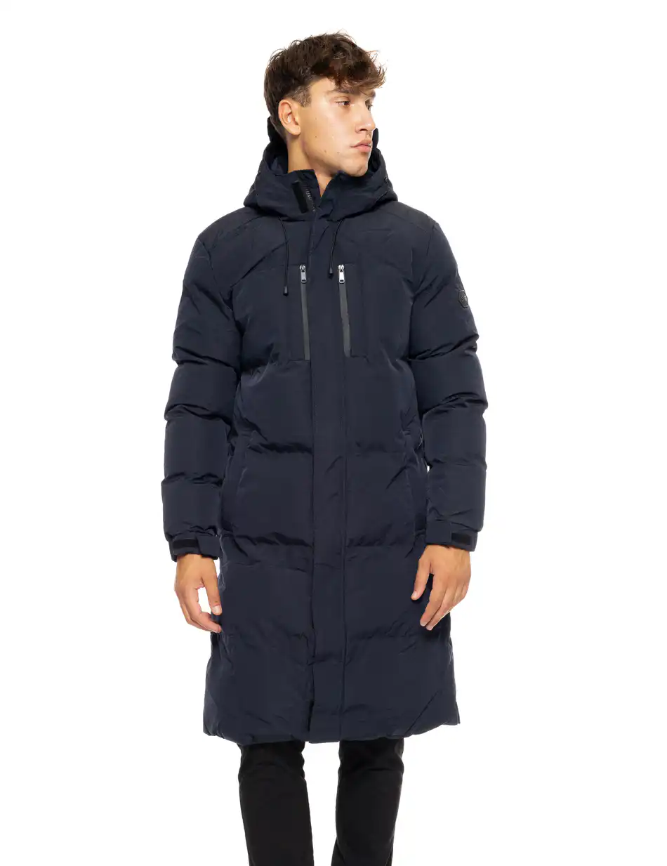 Splendid fashion ανδρικό μακρύ μπουφάν με ενσωματωμένη κουκούλα 50-201-042 NAVY