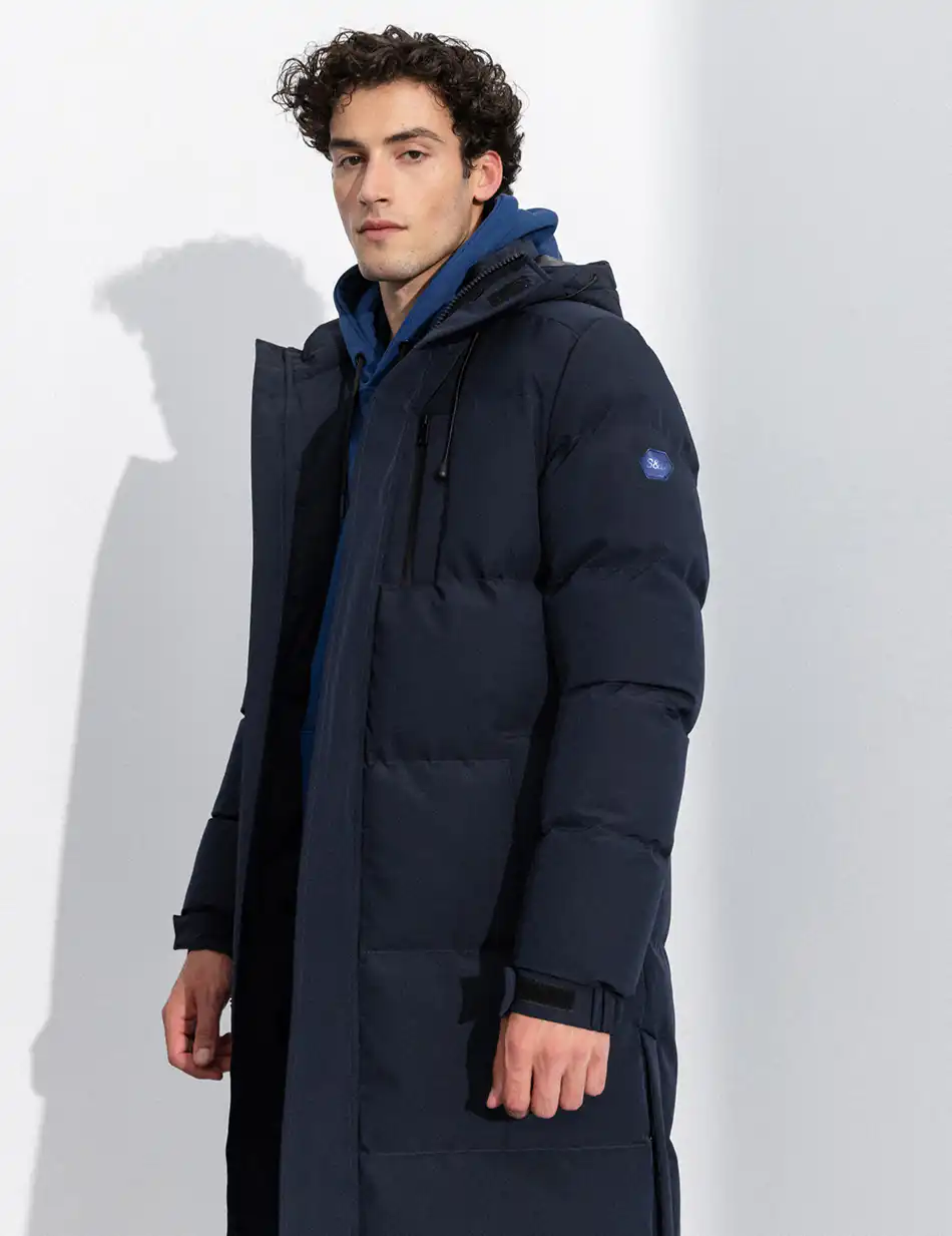 Splendid fashion ανδρικό μακρύ μπουφάν με ενσωματωμένη κουκούλα 50-201-042 NAVY