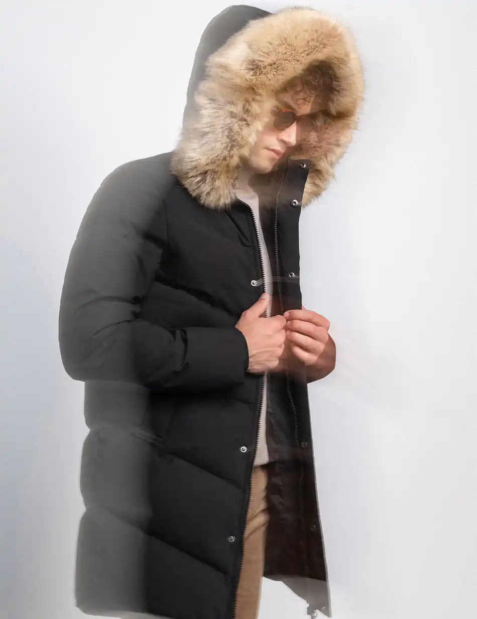 Splendid fashion ανδρικό demi μπουφάν με αποσπώμενη κουκούλα 50-201-052 BLACK