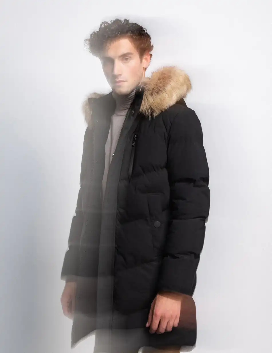 Splendid fashion ανδρικό demi μπουφάν με αποσπώμενη κουκούλα 50-201-052 BLACK