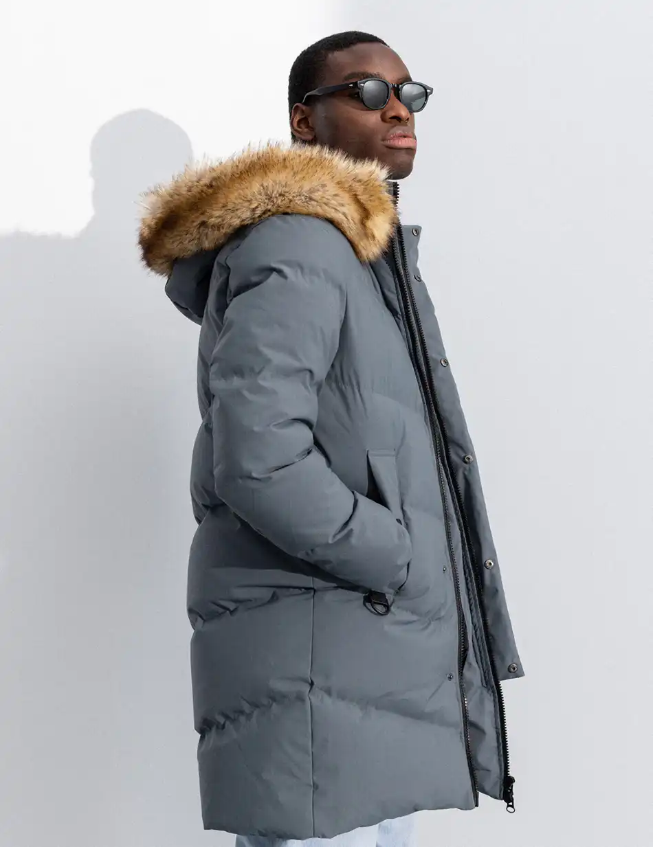 Splendid fashion ανδρικό demi μπουφάν με αποσπώμενη κουκούλα 50-201-052 DK GREY