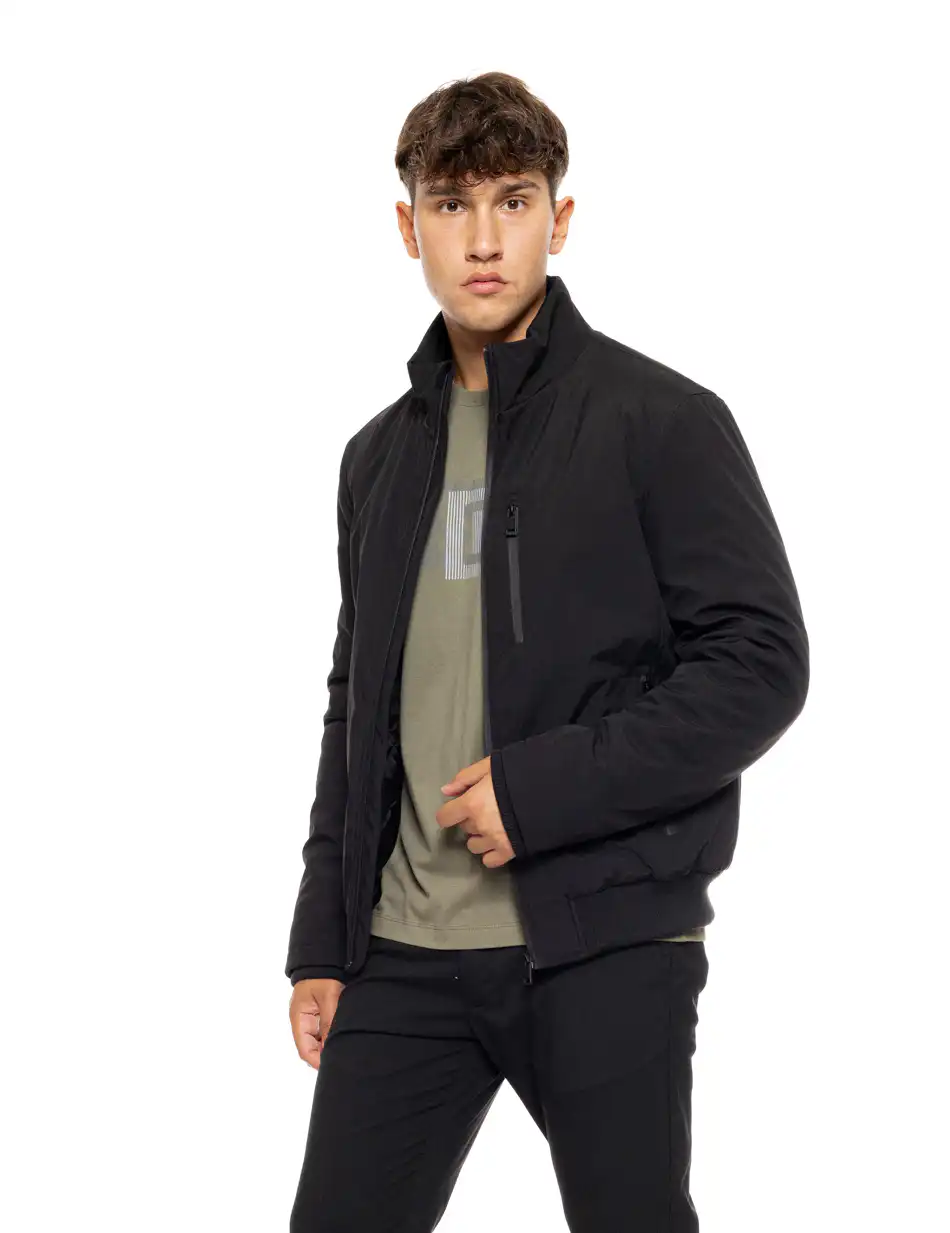 Splendid fashion ανδρικό κοντό bomber μπουφάν με γιακά 50-201-056 BLACK