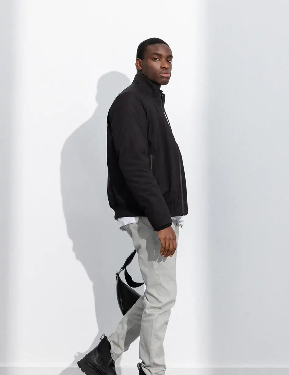 Splendid fashion ανδρικό κοντό bomber μπουφάν με γιακά 50-201-056 BLACK