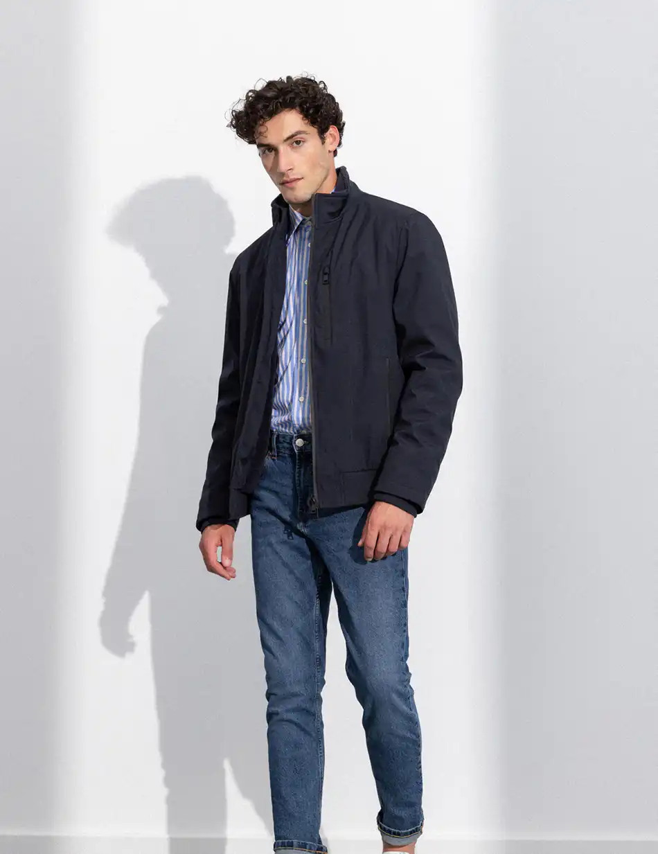 Splendid fashion ανδρικό κοντό bomber μπουφάν με γιακά 50-201-056 NAVY