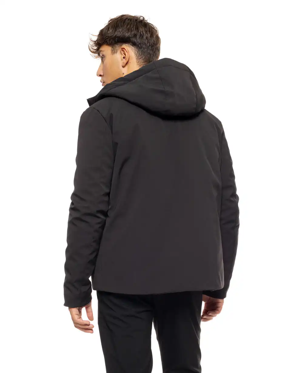 Splendid fashion ανδρικό κοντό μπουφάν με ενσωματωμένη κουκούλα 50-201-057 BLACK