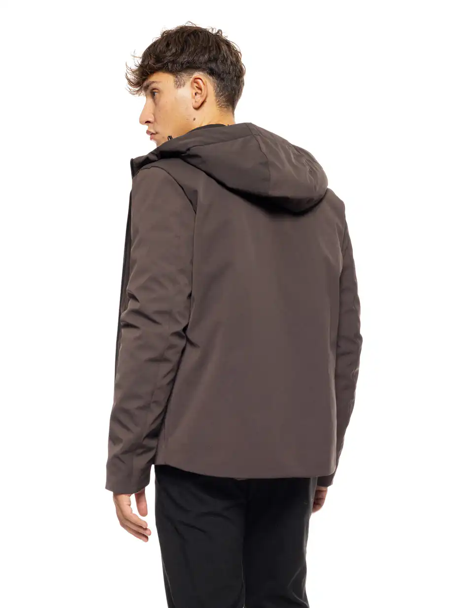 Splendid fashion ανδρικό κοντό μπουφάν με ενσωματωμένη κουκούλα 50-201-057 CHOCOLATE