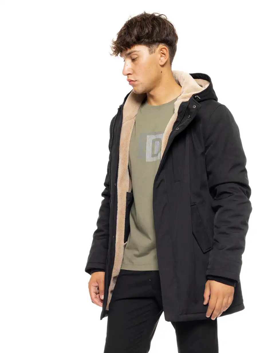 Splendid fashion ανδρικό demi μπουφάν με ενσωματωμένη κουκούλα 50-201-060 BLACK