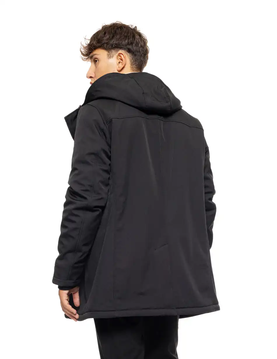 Splendid fashion ανδρικό demi μπουφάν με ενσωματωμένη κουκούλα 50-201-060 BLACK