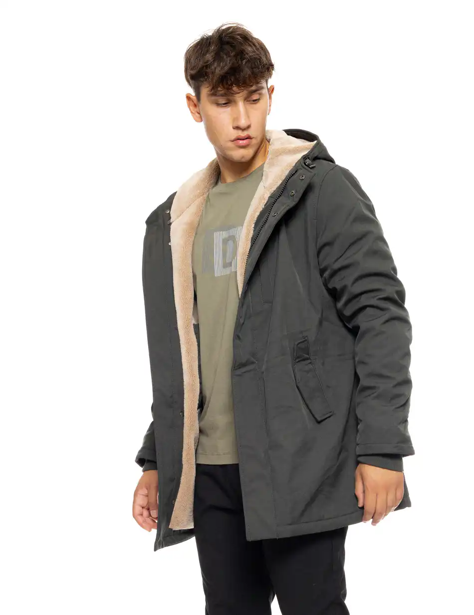 Splendid fashion ανδρικό demi μπουφάν με ενσωματωμένη κουκούλα 50-201-060 DK GREEN