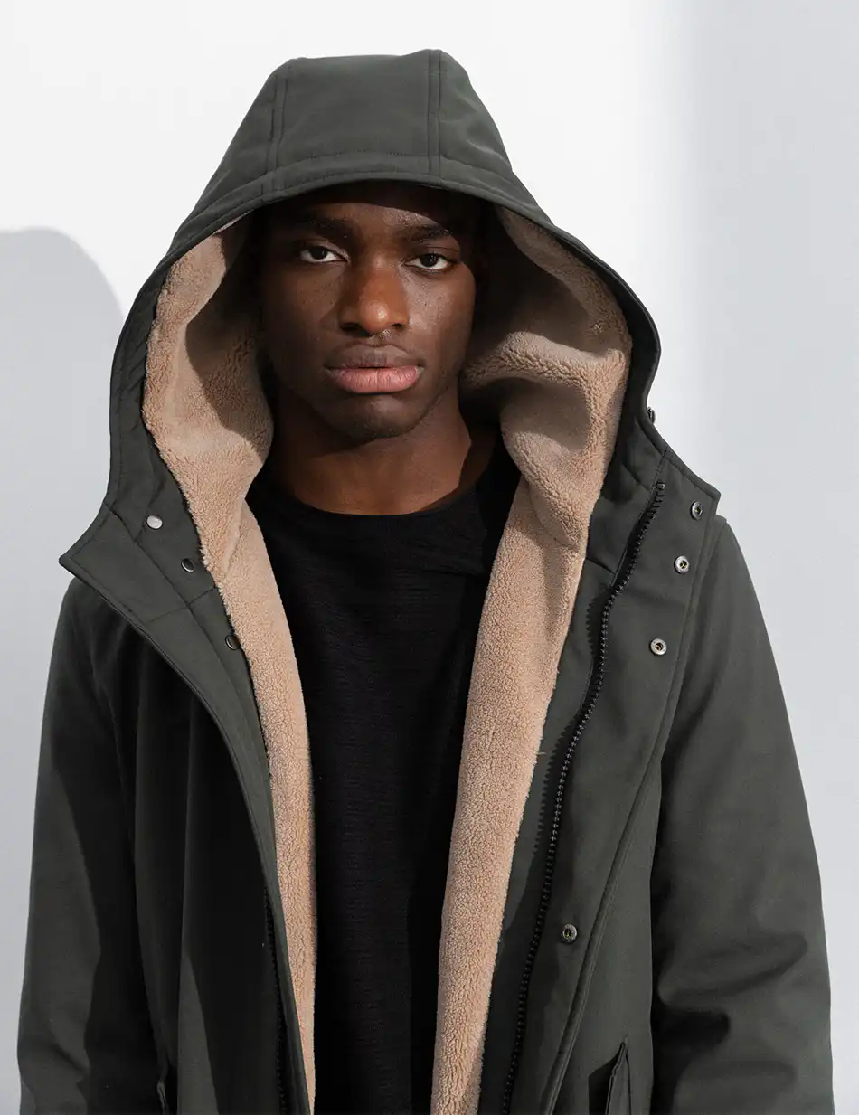 Splendid fashion ανδρικό demi μπουφάν με ενσωματωμένη κουκούλα 50-201-060 DK GREEN