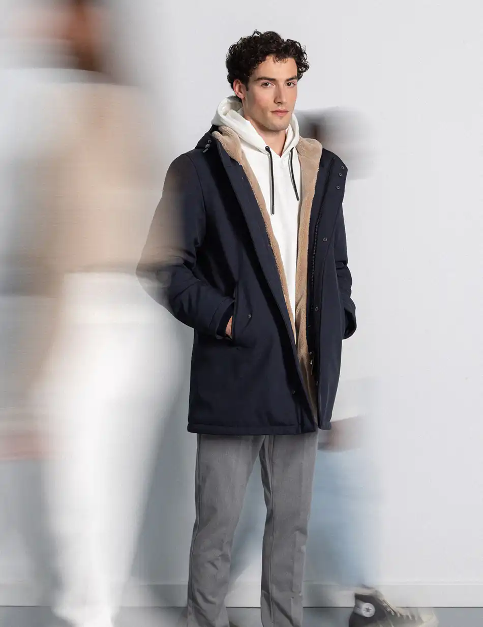 Splendid fashion ανδρικό demi μπουφάν με ενσωματωμένη κουκούλα 50-201-060 NAVY