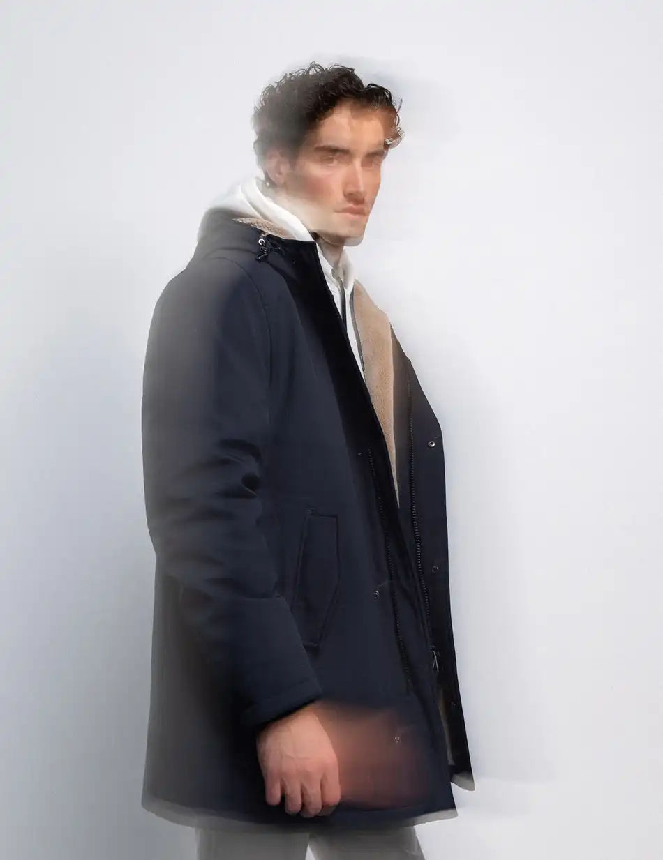 Splendid fashion ανδρικό demi μπουφάν με ενσωματωμένη κουκούλα 50-201-060 NAVY