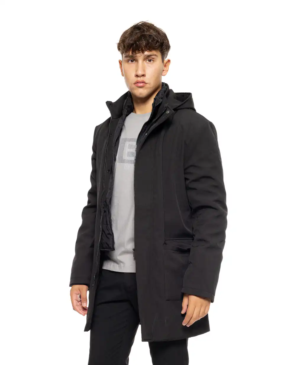 Biston fashion ανδρικό demi μπουφάν με αποσπώμενη κουκούλα 50-201-066 BLACK