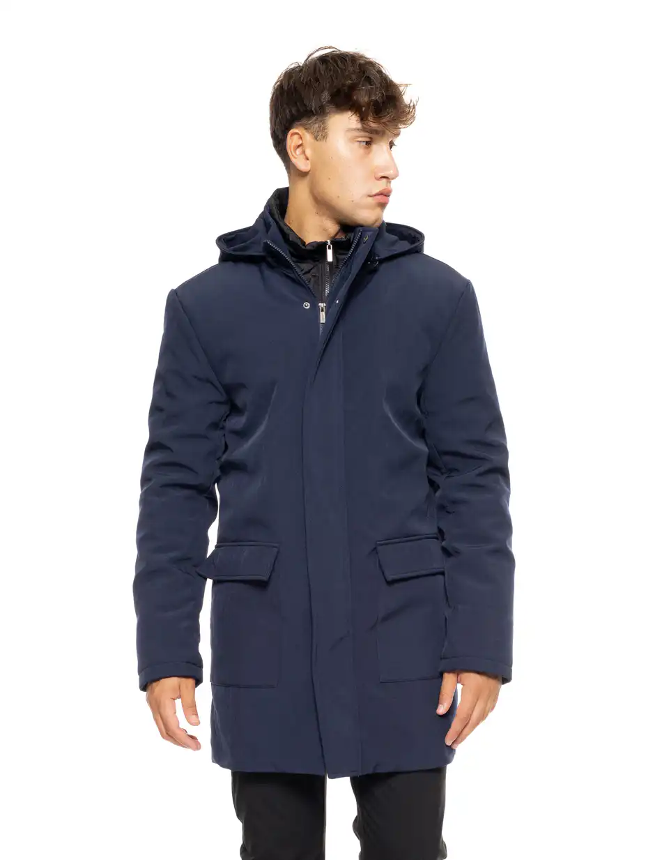 Biston fashion ανδρικό demi μπουφάν με αποσπώμενη κουκούλα 50-201-066 NAVY