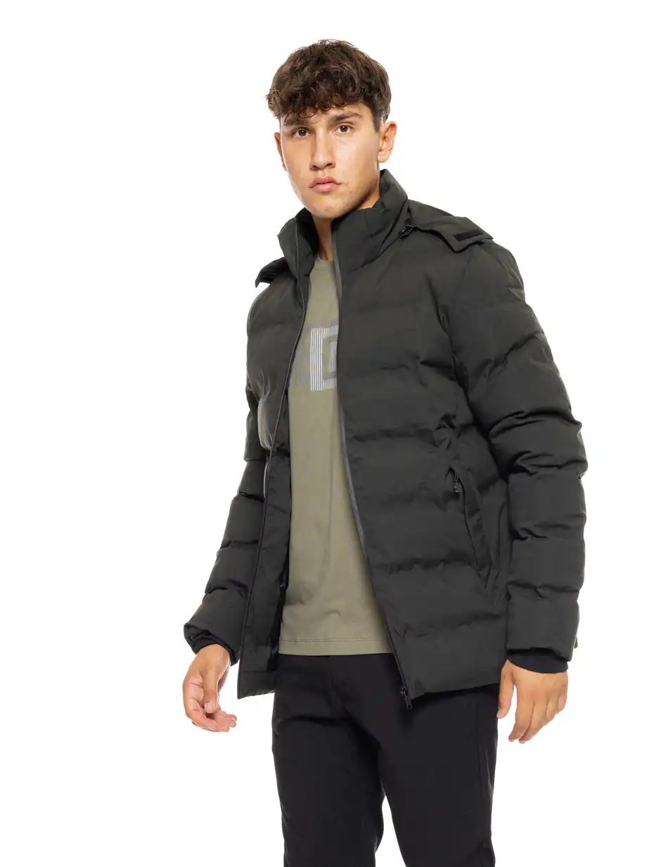 Splendid fashion ανδρικό κοντό μπουφάν με αποσπώμενη κουκούλα 50-201-067 DK GREEN