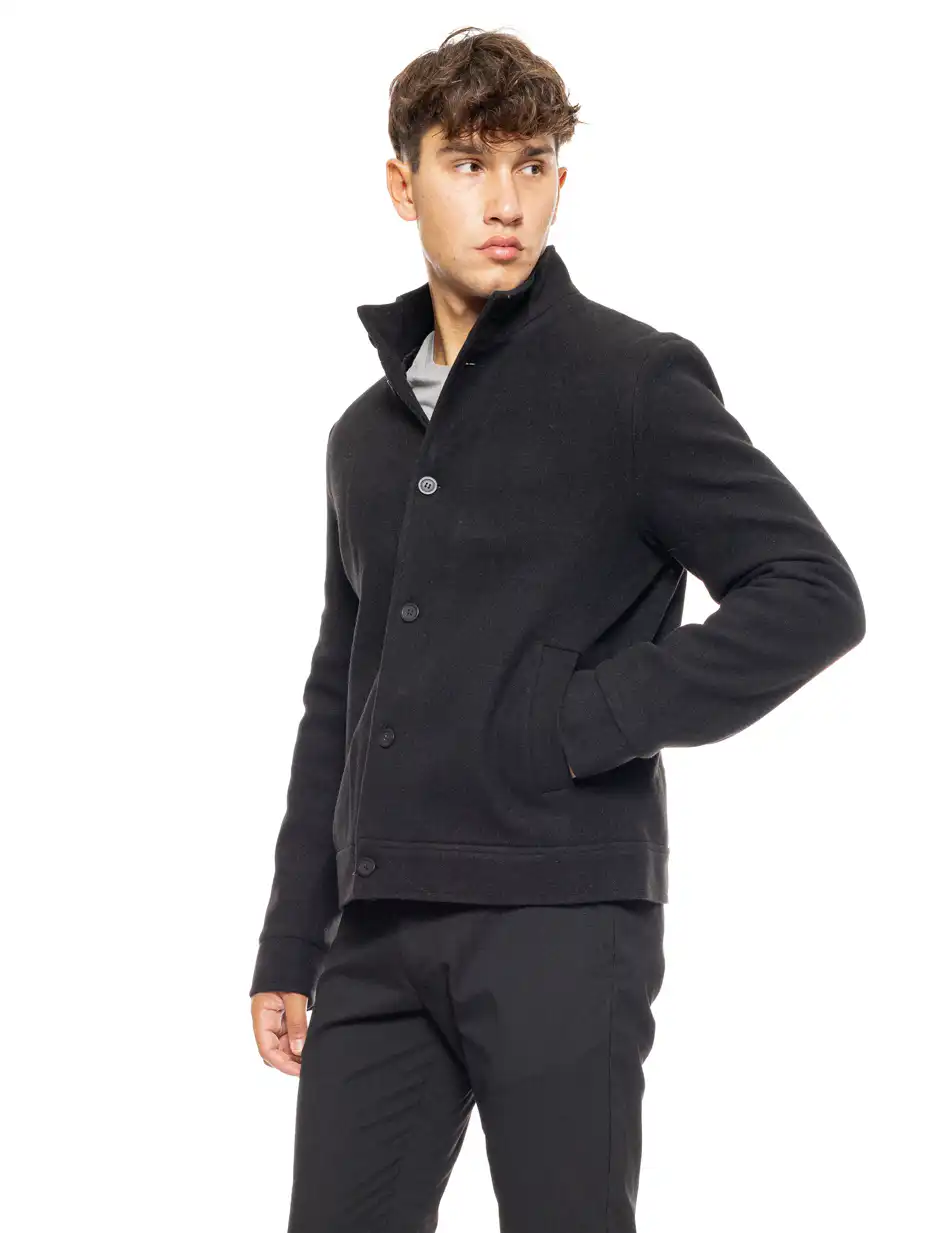 Biston fashion ανδρικό κοντό πανωφόρι με γιακά 50-201-069 BLACK