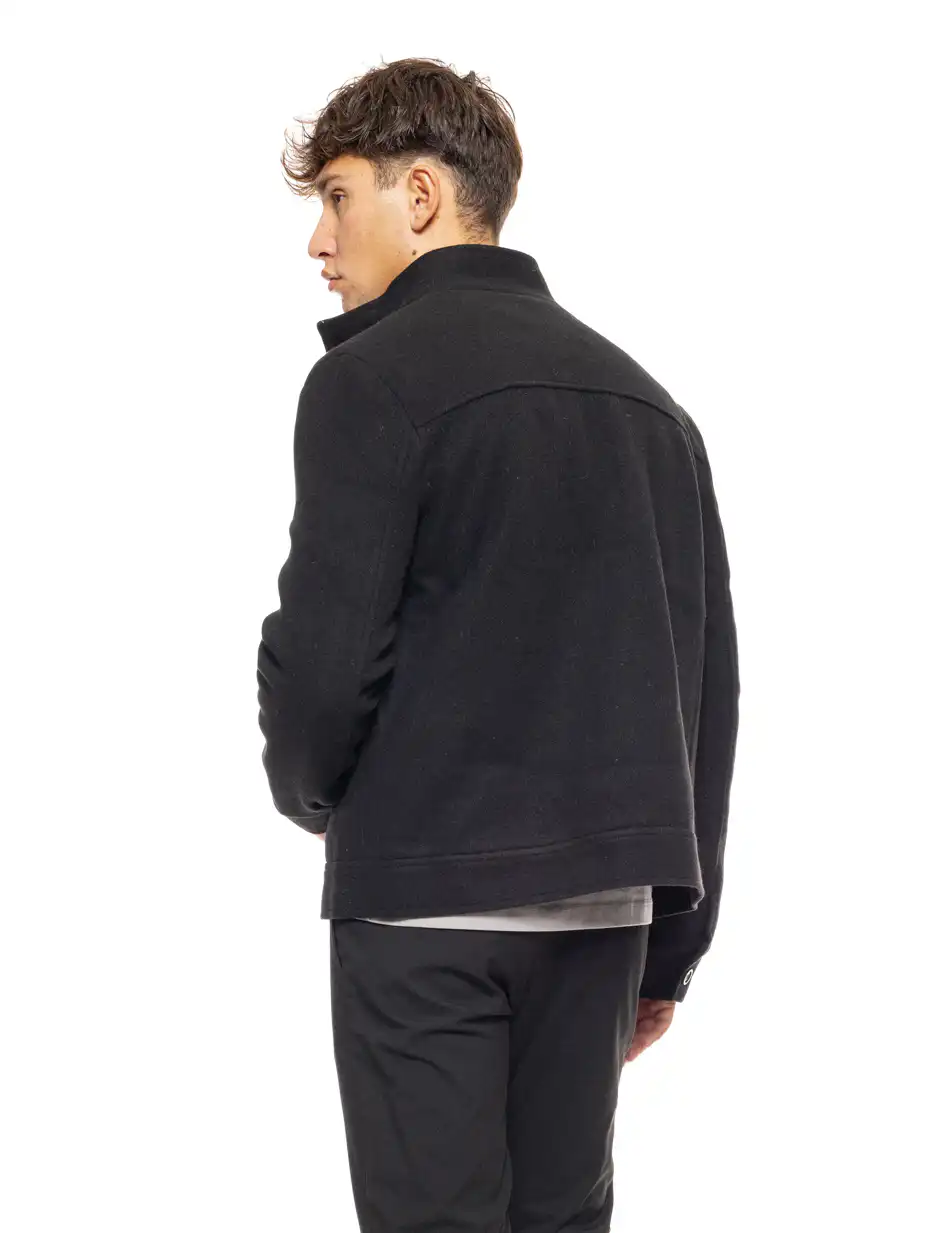 Biston fashion ανδρικό κοντό πανωφόρι με γιακά 50-201-069 BLACK