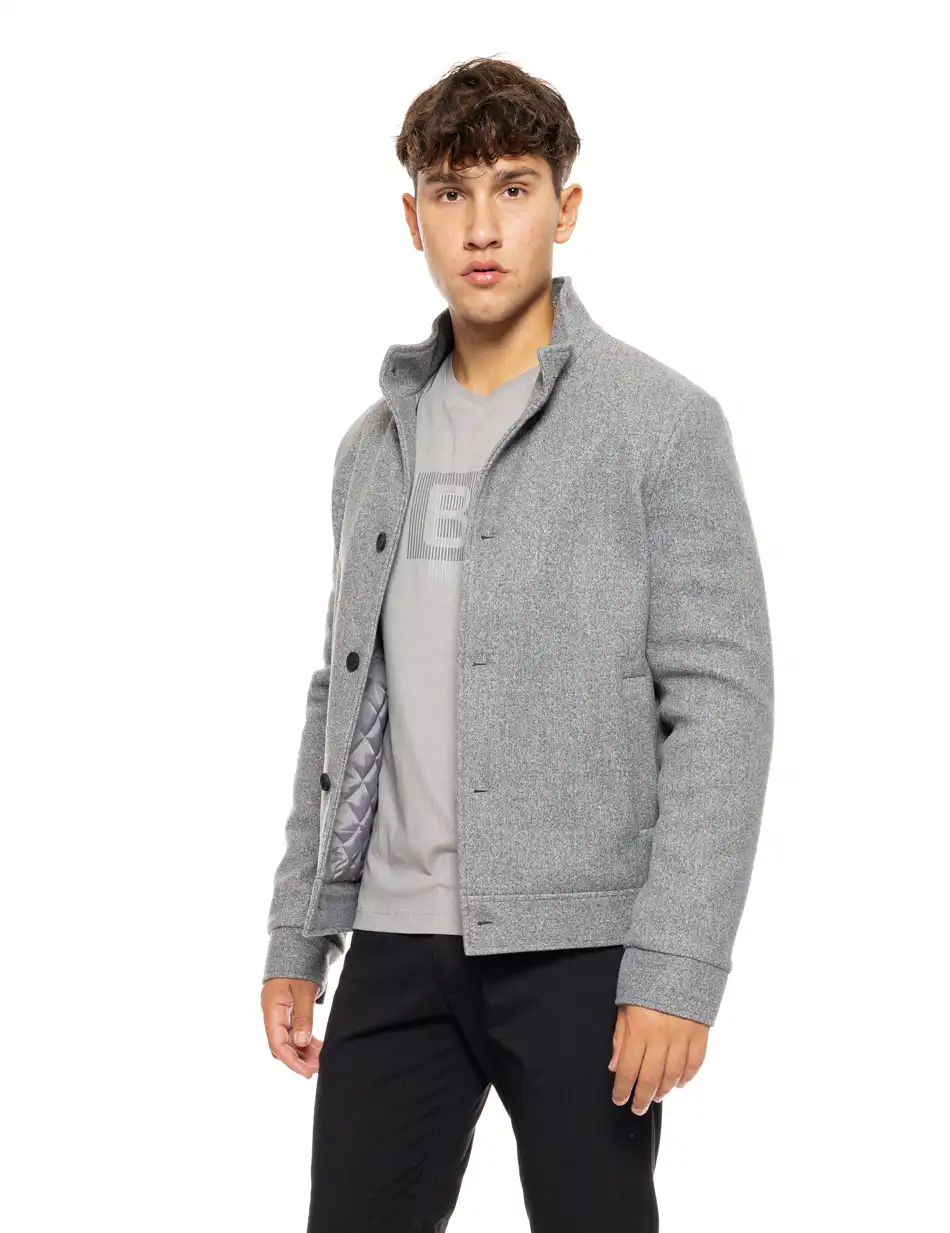 Biston fashion ανδρικό κοντό πανωφόρι με γιακά 50-201-069 GREY