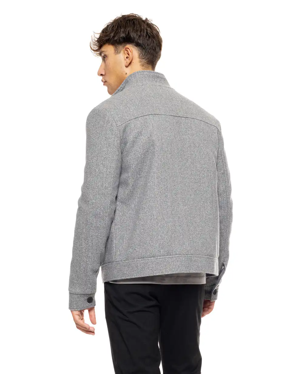 Biston fashion ανδρικό κοντό πανωφόρι με γιακά 50-201-069 GREY