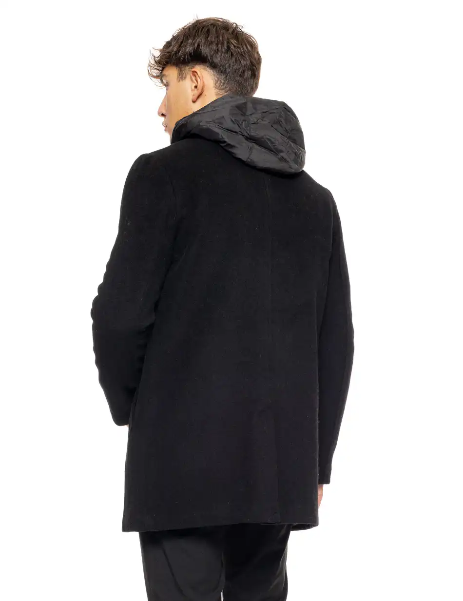 Biston fashion ανδρικό demi πανωφόρι με αποσπώμενη κουκούλα 50-201-071 BLACK