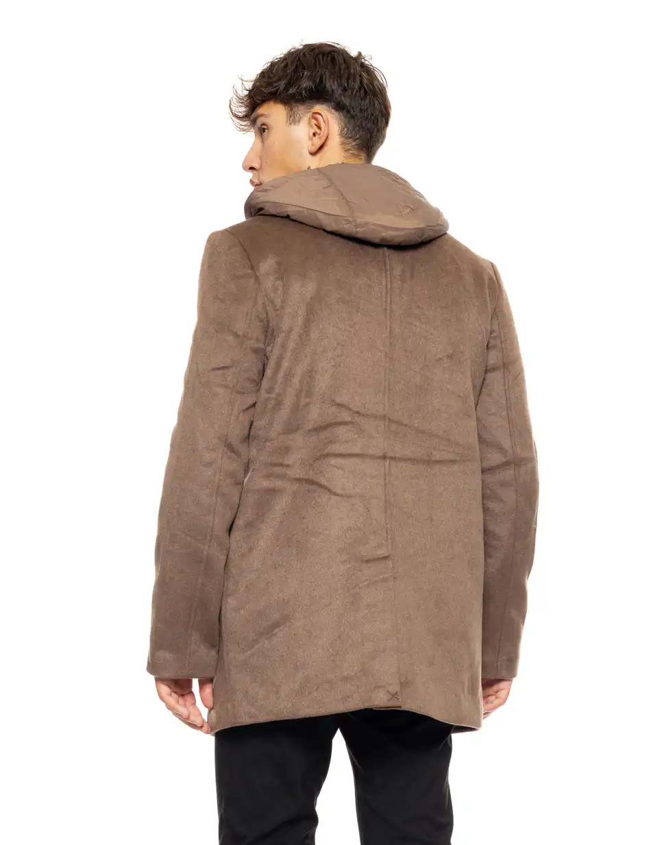 Biston fashion ανδρικό demi πανωφόρι με αποσπώμενη κουκούλα 50-201-071 BROWN