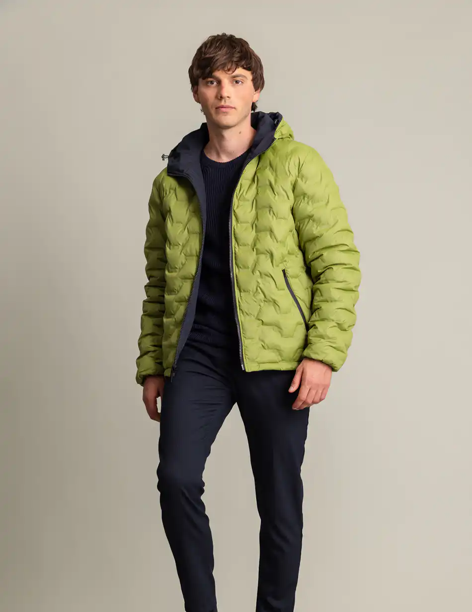 Biston fashion ανδρικό κοντό μπουφάν 2 όψεων με ενσωματωμένη κουκούλα 50-201-073 NAVY