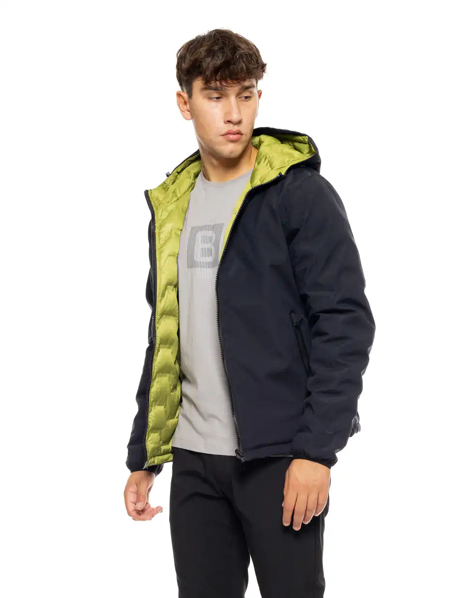 Biston fashion ανδρικό κοντό μπουφάν 2 όψεων με ενσωματωμένη κουκούλα 50-201-073 NAVY