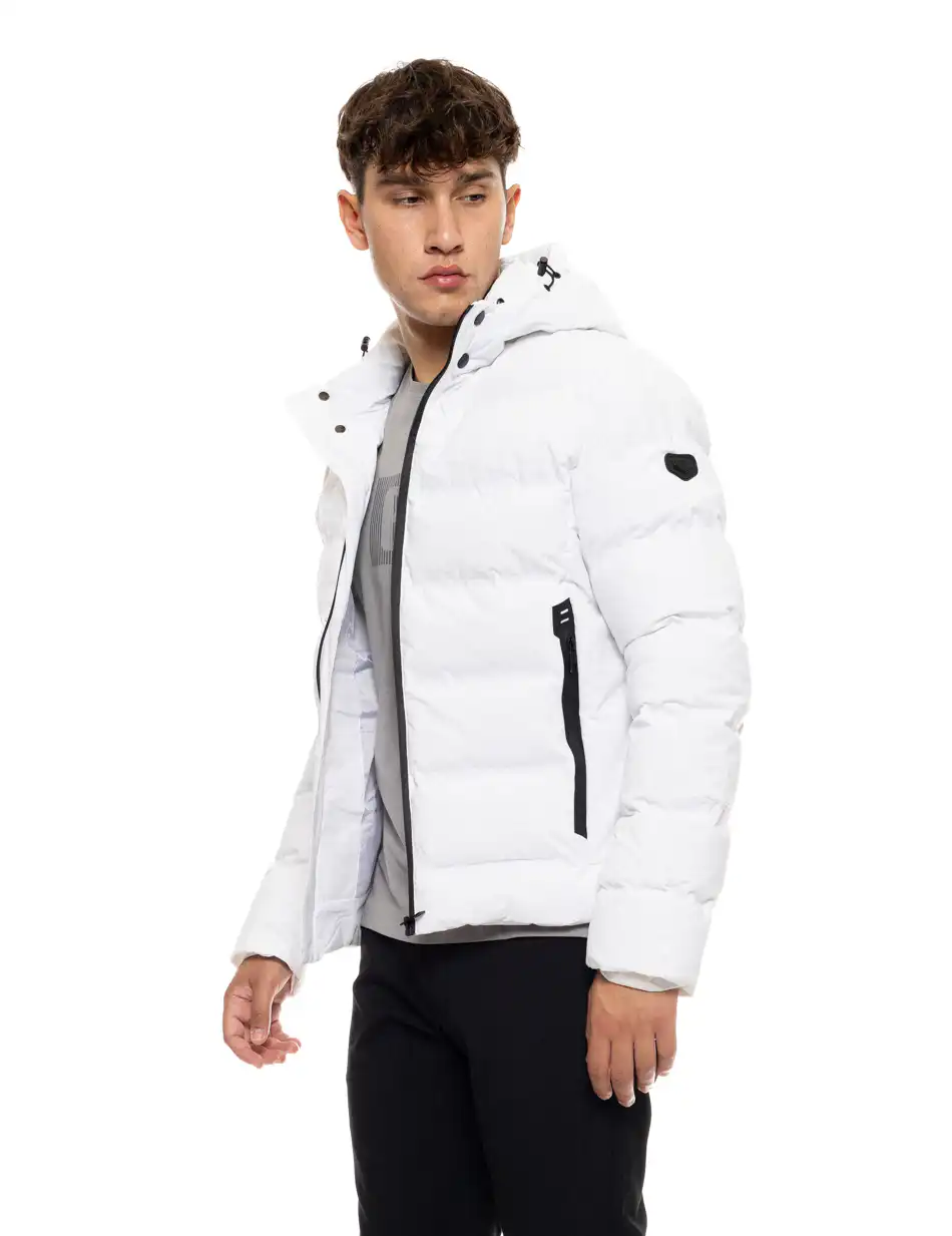 Biston fashion ανδρικό κοντό μπουφάν με αποσπώμενη κουκούλα 50-201-074 WHITE