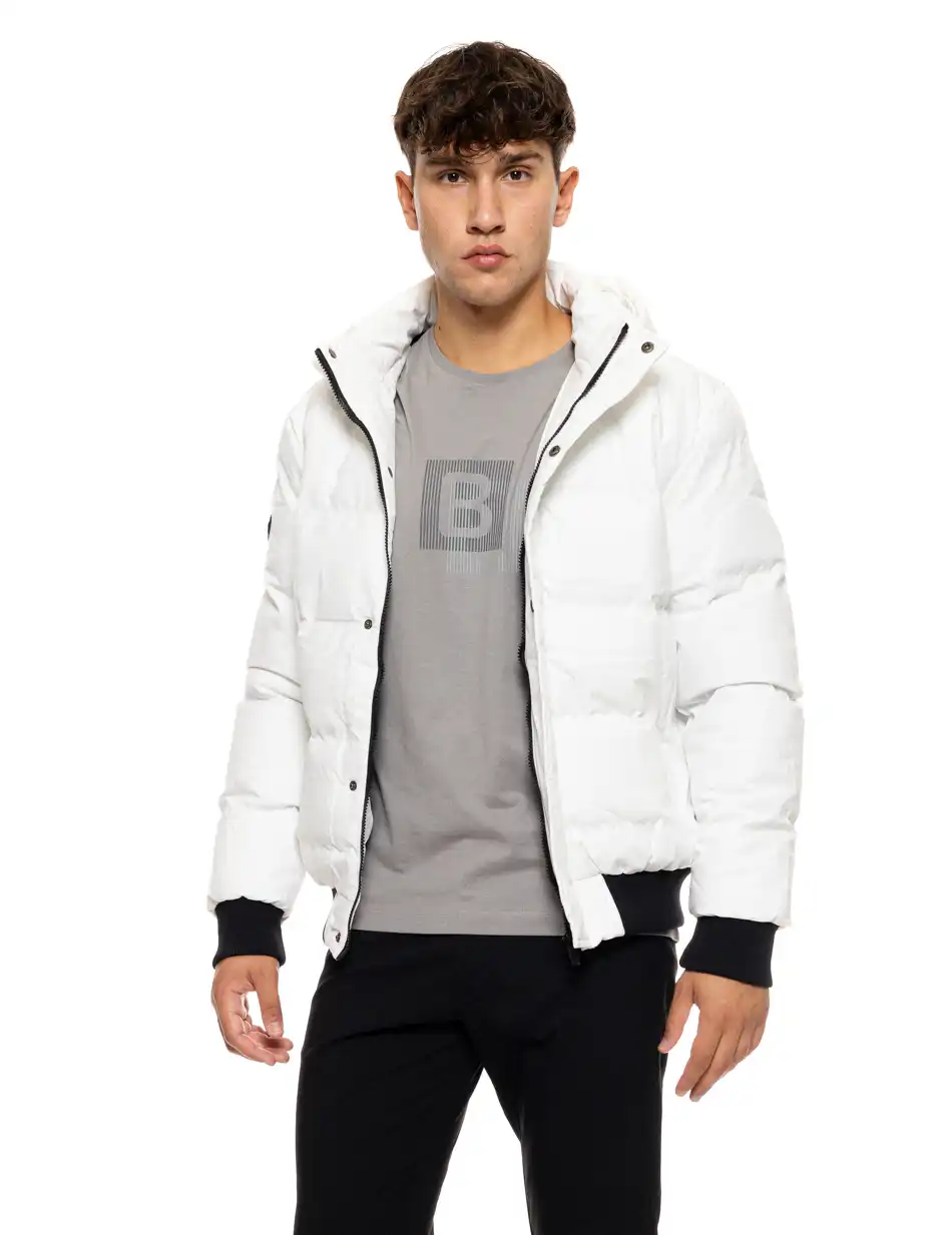 Biston fashion ανδρικό κοντό μπουφάν με ενσωματωμένη κουκούλα 50-201-076 WHITE