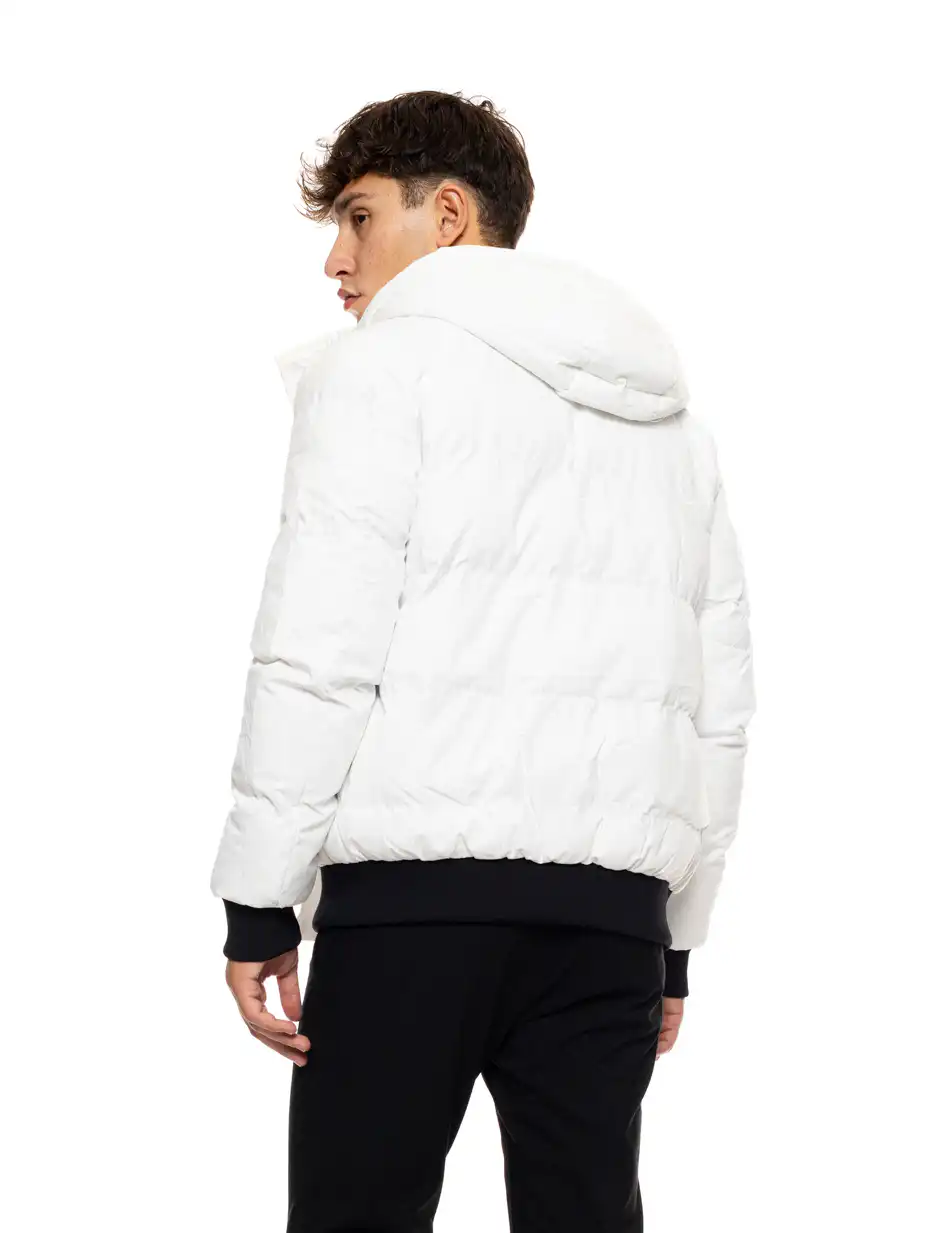 Biston fashion ανδρικό κοντό μπουφάν με ενσωματωμένη κουκούλα 50-201-076 WHITE