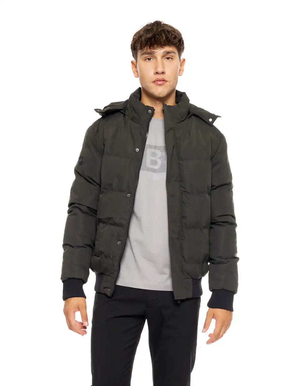 Biston fashion ανδρικό κοντό μπουφάν με ενσωματωμένη κουκούλα 50-201-076 DK GREEN