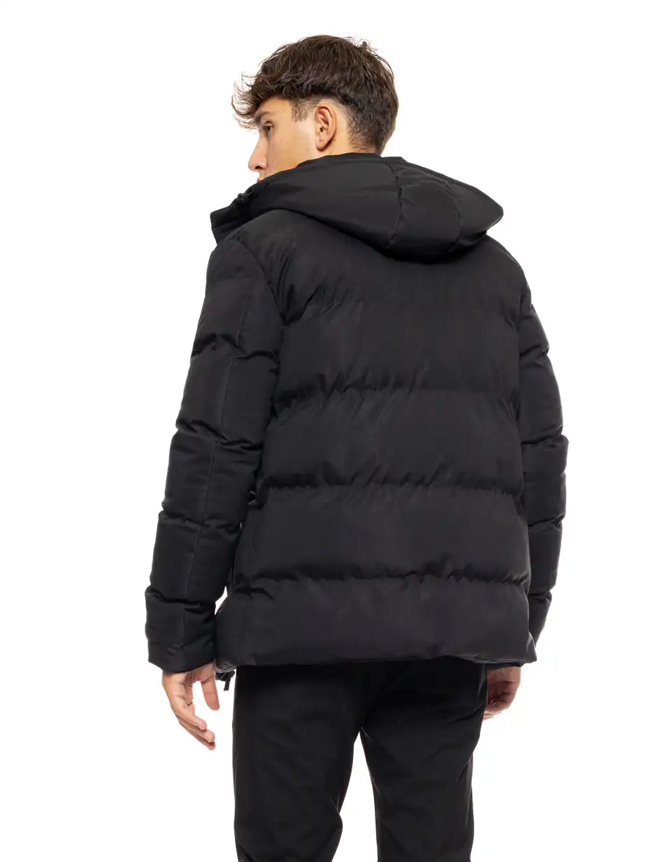 Biston fashion ανδρικό κοντό μπουφάν με αποσπώμενη κουκούλα 50-201-081 BLACK