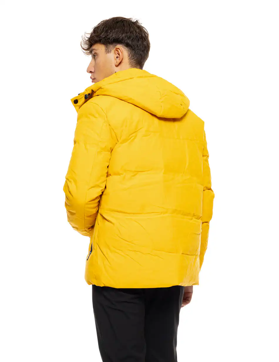 Biston fashion ανδρικό κοντό μπουφάν με αποσπώμενη κουκούλα 50-201-081 YELLOW