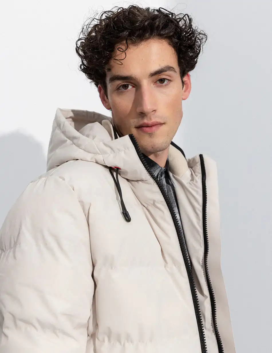 Splendid fashion ανδρικό μακρύ μπουφάν με ενσωματωμένη κουκούλα 50-201-083 ICE