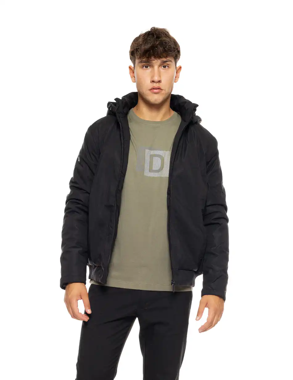 Splendid fashion ανδρικό κοντό μπουφάν με αποσπώμενη κουκούλα 50-201-085 BLACK