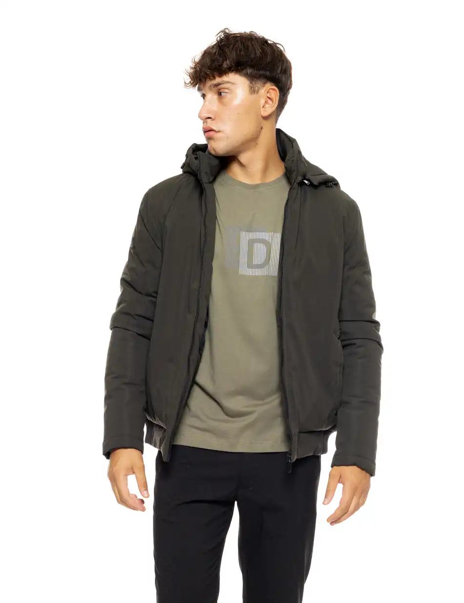 Splendid fashion ανδρικό κοντό μπουφάν με αποσπώμενη κουκούλα 50-201-085 DK GREEN