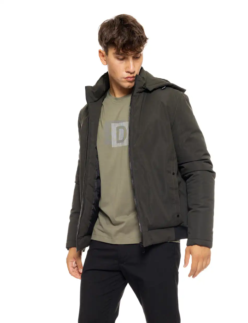 Splendid fashion ανδρικό κοντό μπουφάν με αποσπώμενη κουκούλα 50-201-085 DK GREEN