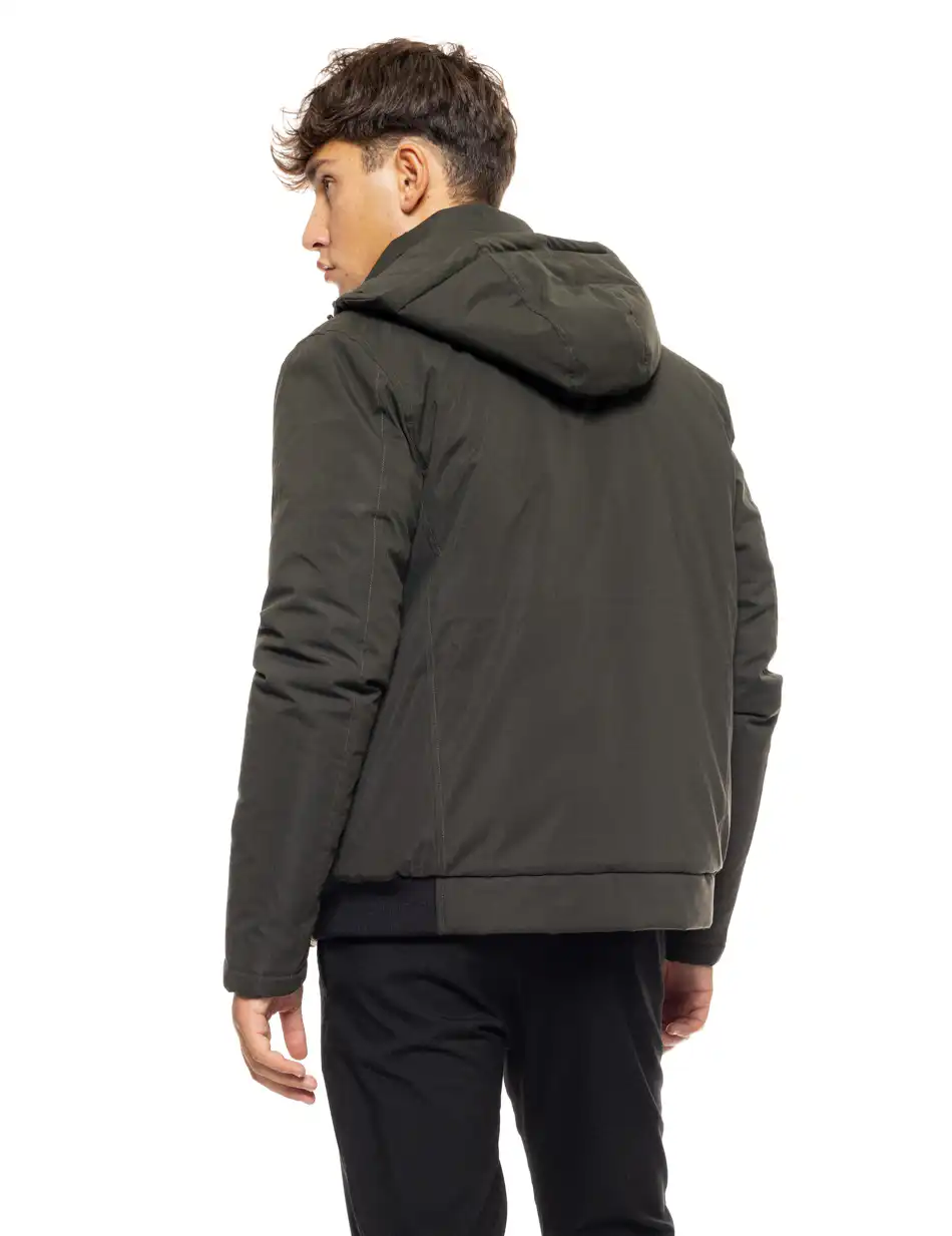 Splendid fashion ανδρικό κοντό μπουφάν με αποσπώμενη κουκούλα 50-201-085 DK GREEN