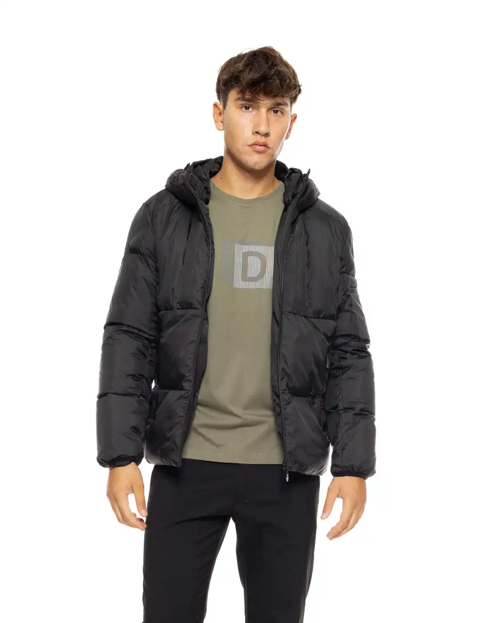 Splendid fashion ανδρικό κοντό μπουφάν με ενσωματωμένη κουκούλα 50-201-092 BLACK