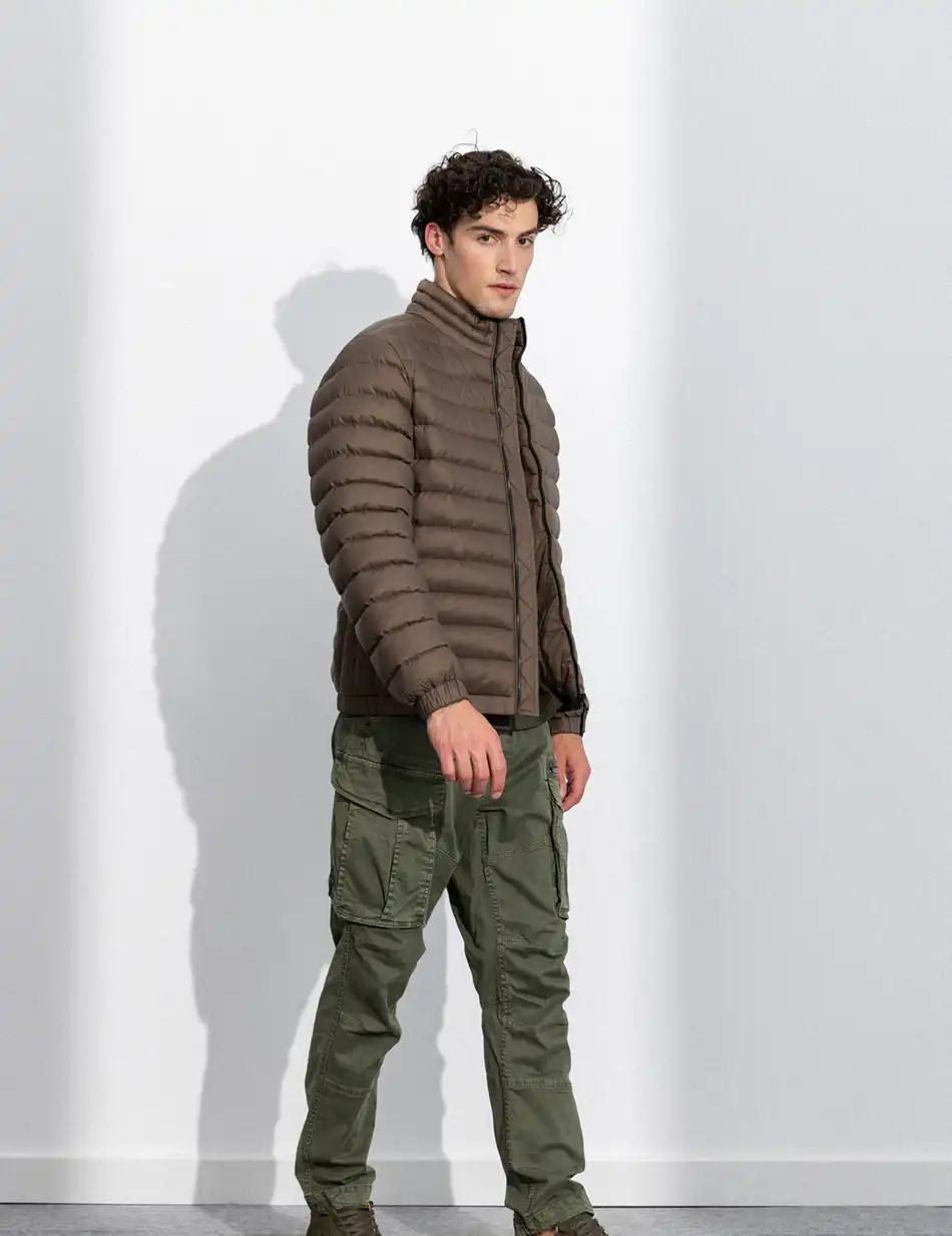 Splendid fashion ανδρικό κοντό πανωφόρι με γιακά 50-201-096 KHAKI