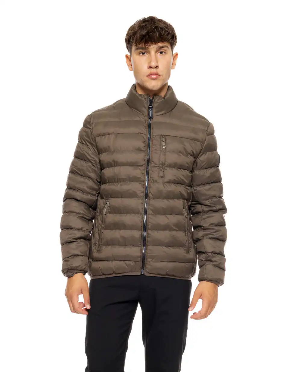 Biston fashion ανδρικό κοντό πανωφόρι με γιακά 50-201-097 KHAKI