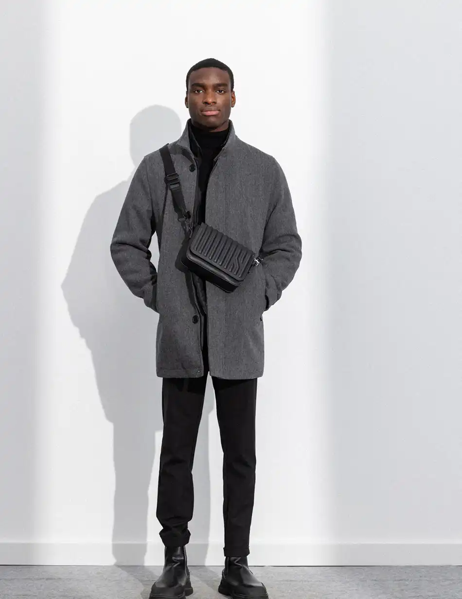 Splendid fashion ανδρικό demi παλτό με γιακά 50-201-104 DK GREY