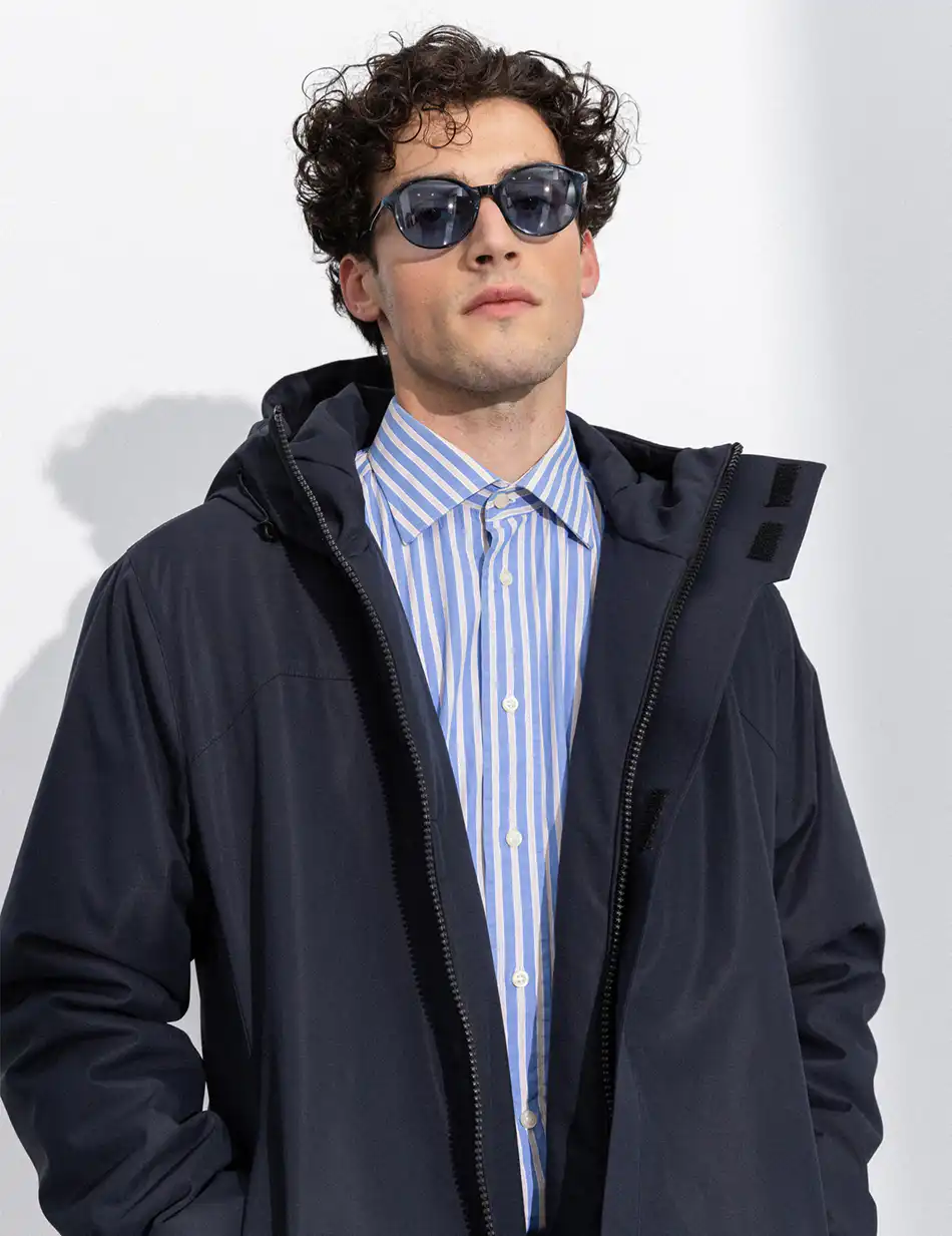 Splendid fashion ανδρικό demi μπουφάν με ενσωματωμένη κουκούλα 50-201-108 NAVY