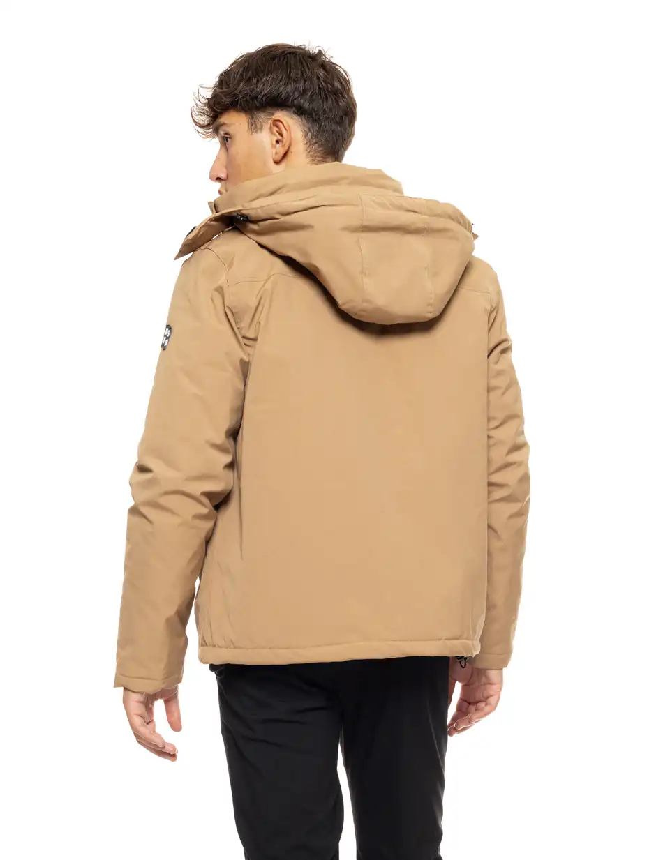 Biston fashion ανδρικό κοντό μπουφάν με αποσπώμενη κουκούλα 50-201-109 BEIGE